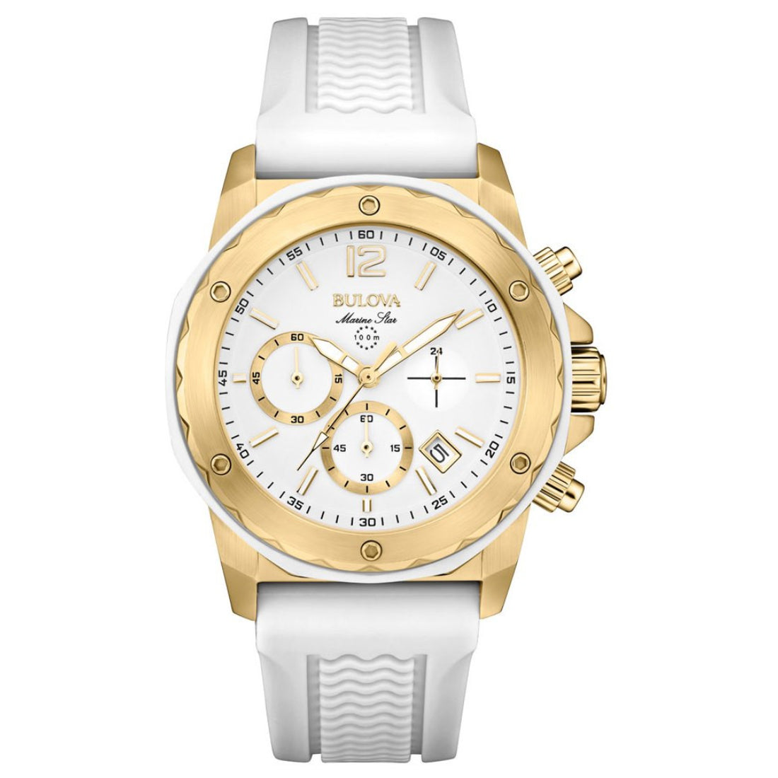 Bulova Marine Star Women's White Strap Quartz Watch - 98M117