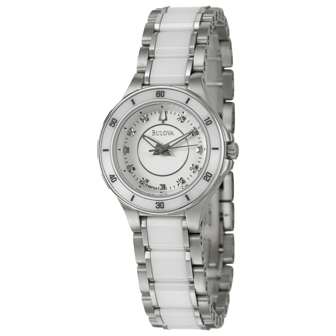 Bulova Diamonds Collection Women's White and Silver Bracelet Quartz Watch - 98P124