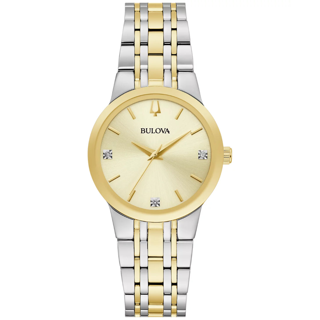 Bulova Modern Collection Women's Two-tone/Silver and Gold tone Bracelet Quartz Watch - 98P224