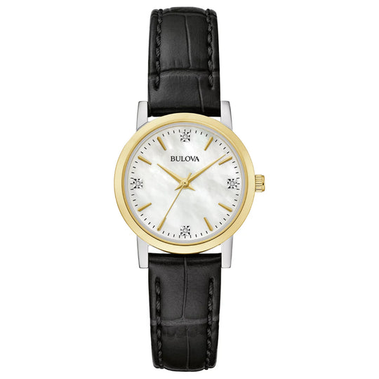 Bulova Classic Women's Black Strap Quartz Watch - 98P225