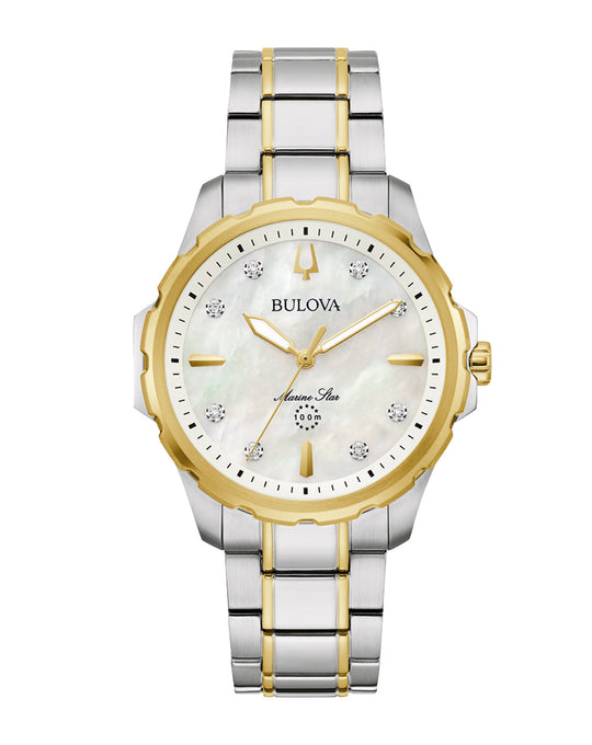 Bulova Marine Star Women's Silver-tone Bracelet Quartz Watch - 98P227