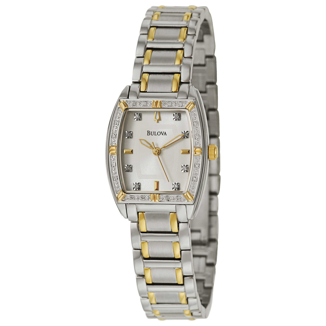 Bulova Diamonds Collection Women's Two-tone/Silver and Gold Bracelet Quartz Watch - 98R159