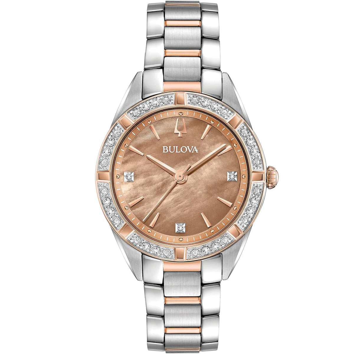 Bulova Classic Sutton Women's Rose Gold-Silver Two tone Bracelet Quartz Watch - 98R264