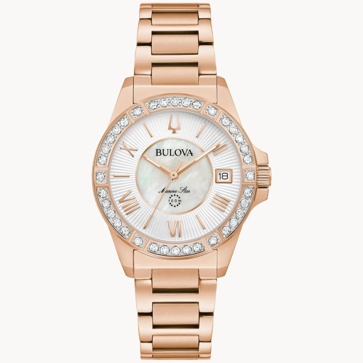 Bulova Marine Star Women's Rose Gold-tone Bracelet Quartz Watch - 98R295