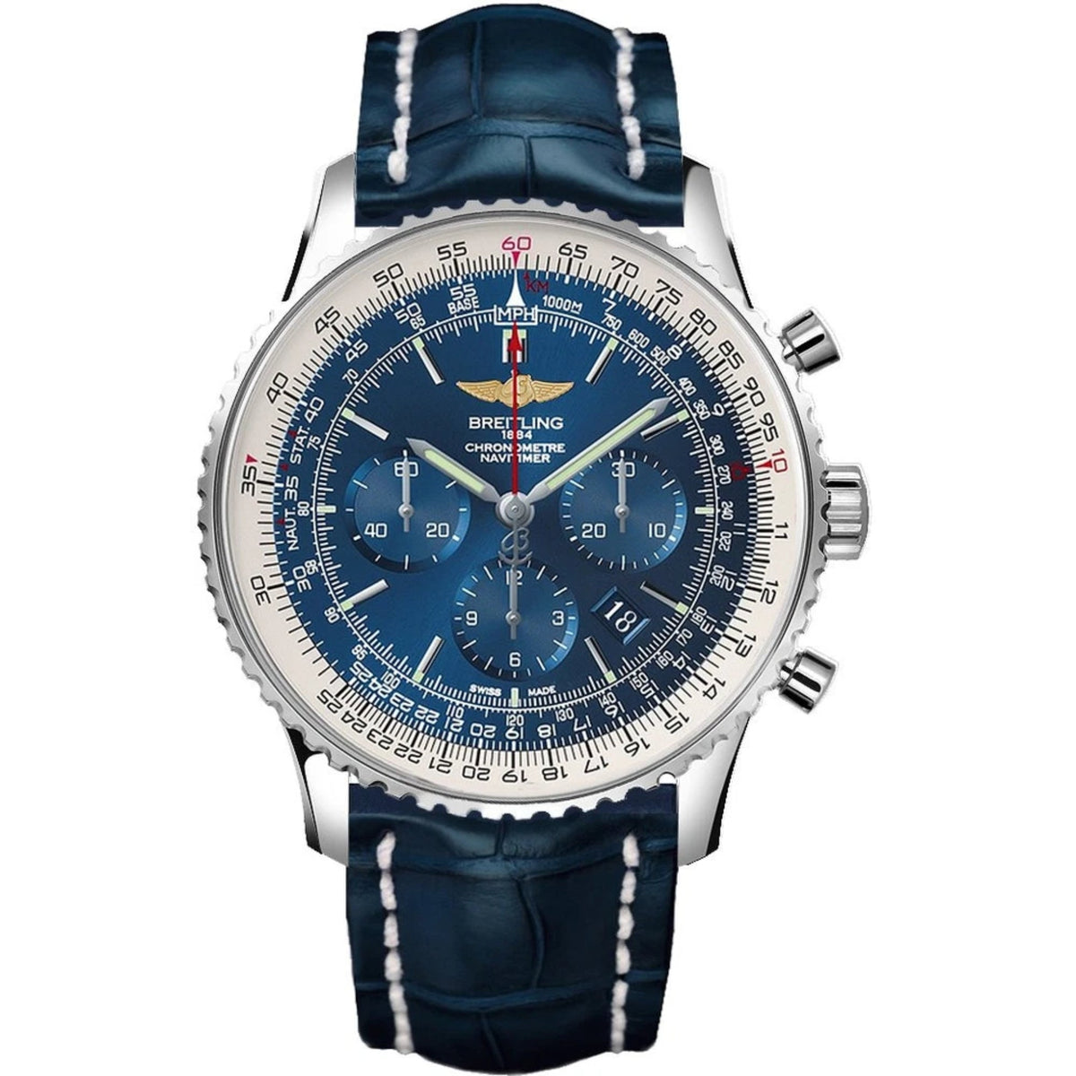 Breitling Men&#39;s AB012721-C889-747P Blue Leather Watch