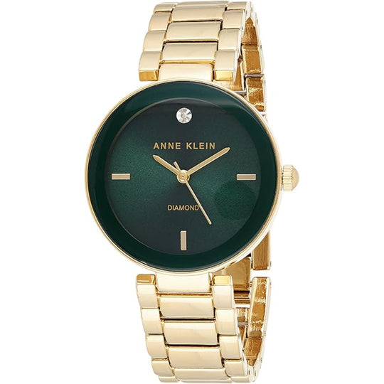 Anne Klein Diamond Women's Gold-tone Bracelet Quartz Watch - AK/1362GNGB
