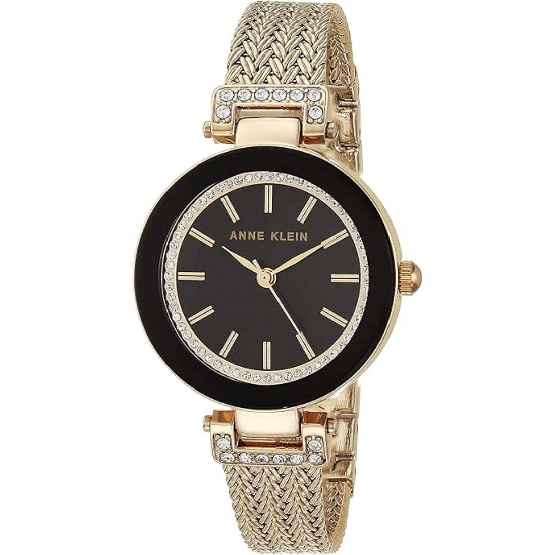 Anne Klein Premium Crystal Accented Collection Women's Gold-tone Bracelet Quartz Watch - AK/1906LBRG