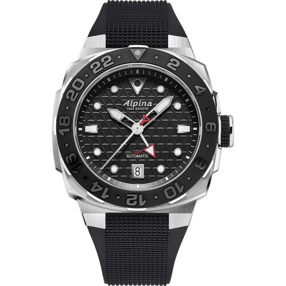 Alpina Seastrong Diver GMT Men's Black Strap Automatic Watch - AL-56DB3VE6