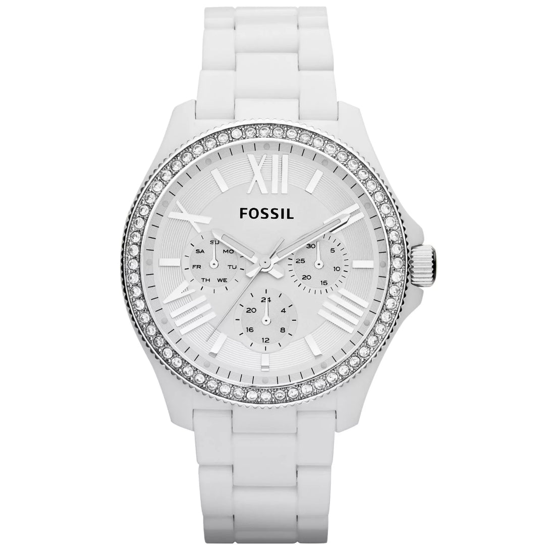 Fossil Cecile Women's White Strap Quartz Watch - AM4494