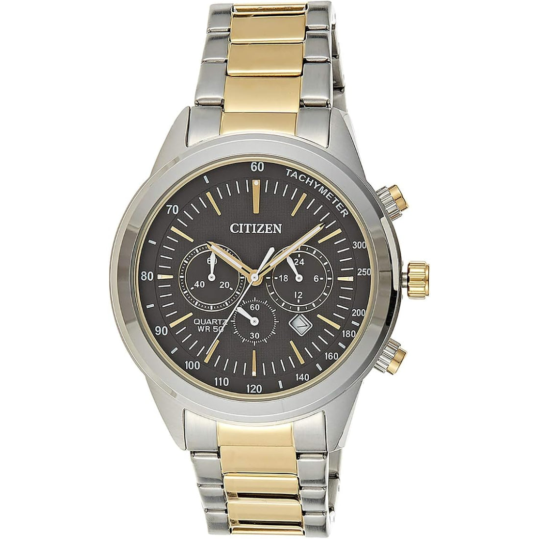 Citizen Chronograph Collection Men's Two-tone/Silver and Gold-tone Bracelet Quartz Watch - AN8154-55H