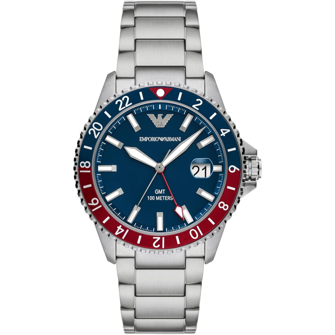 Emporio Armani World Explorer Men's Silver Bracelet Quartz Watch - AR11590