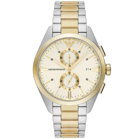 Emporio Armani Claudio Men's Gold-Silver Two tone Bracelet Quartz Watch - AR11605