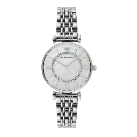 Emporio Armani Gianni T-Bar Women's Silver Bracelet Quartz Watch - AR1908