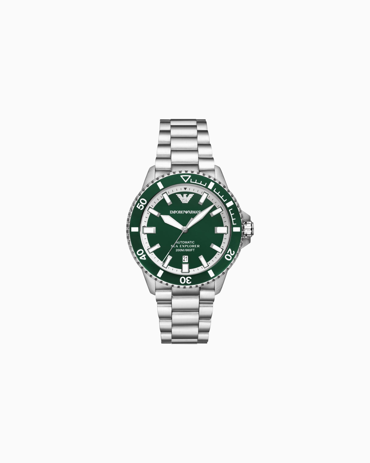 Emporio Armani Sea Explorer Men's Silver Bracelet Automatic Watch - AR60080