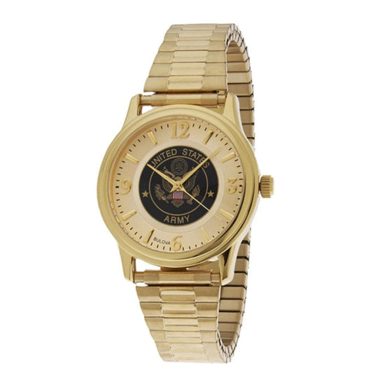 Bulova United States Army Military Collection Men's Gold Bracelet Quartz Watch - ARM500F