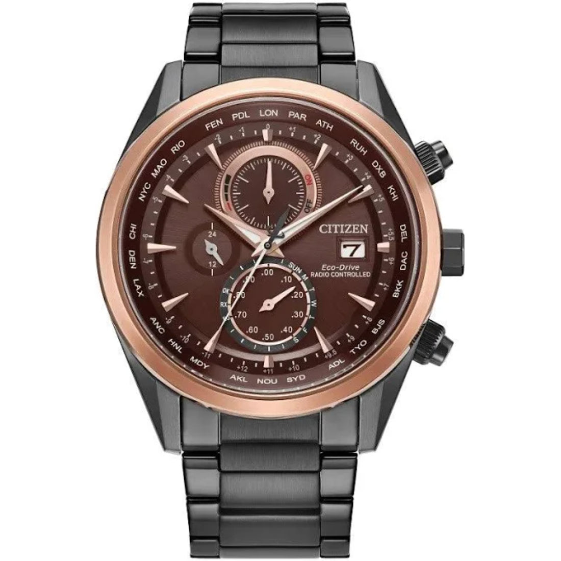 Citizen Sport Luxury Collection Men's Gray and Rose Gold-tone accents Bracelet Quartz Watch - AT8267-51X