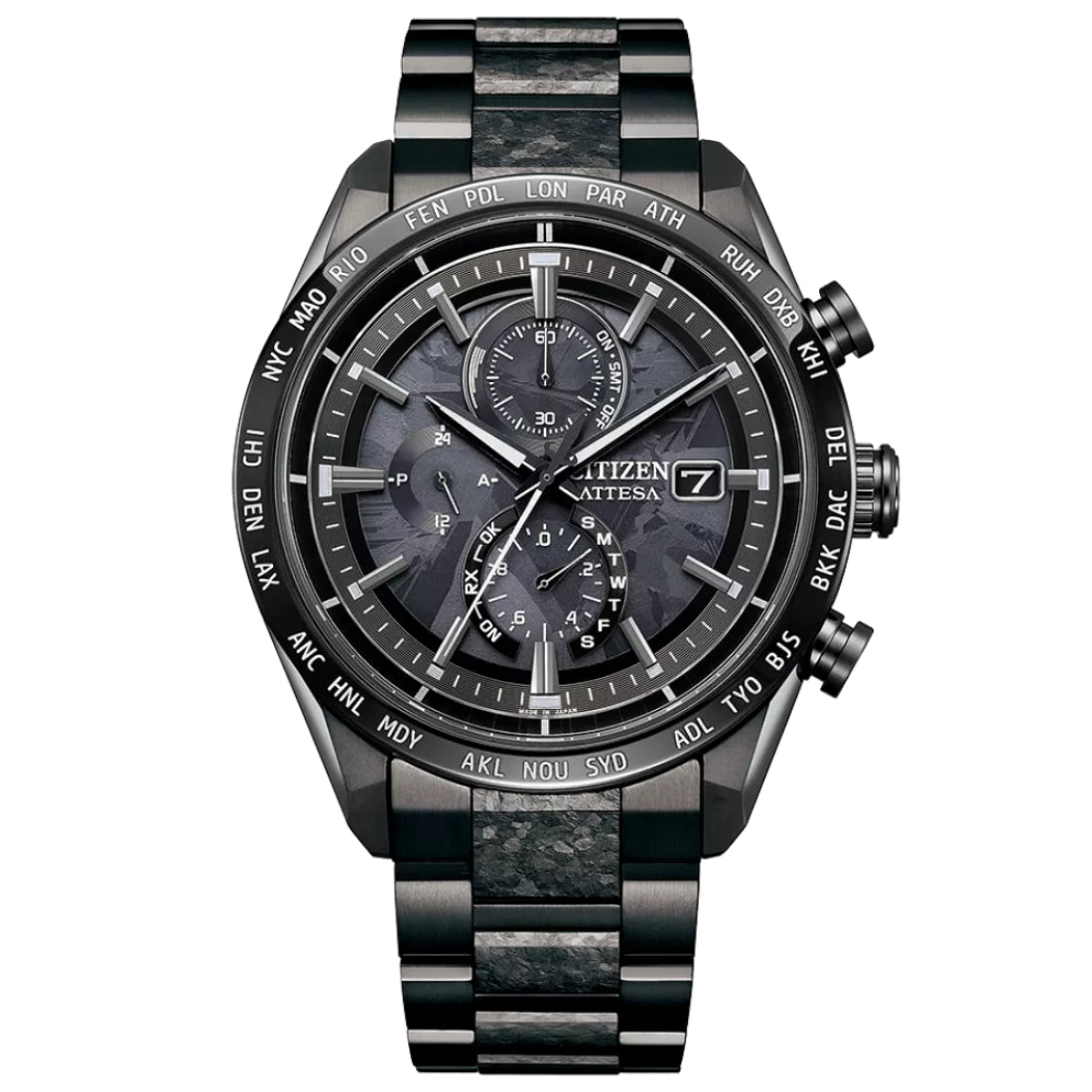 Citizen Attesa HAKUTO-R Men's Black Bracelet Eco-Drive Watch - AT8287-62E