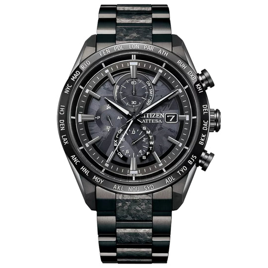 Citizen Attesa HAKUTO-R Men's Black Bracelet Eco-Drive Watch - AT8287-62E