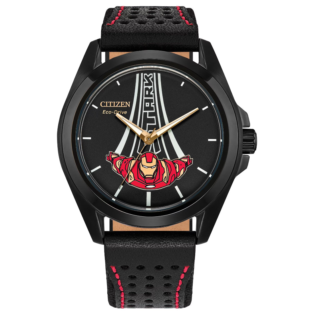 Citizen Stark, Kinda Sorta Famous / Marvel Men's Black Strap Eco-Drive Watch - AW2095-41W
