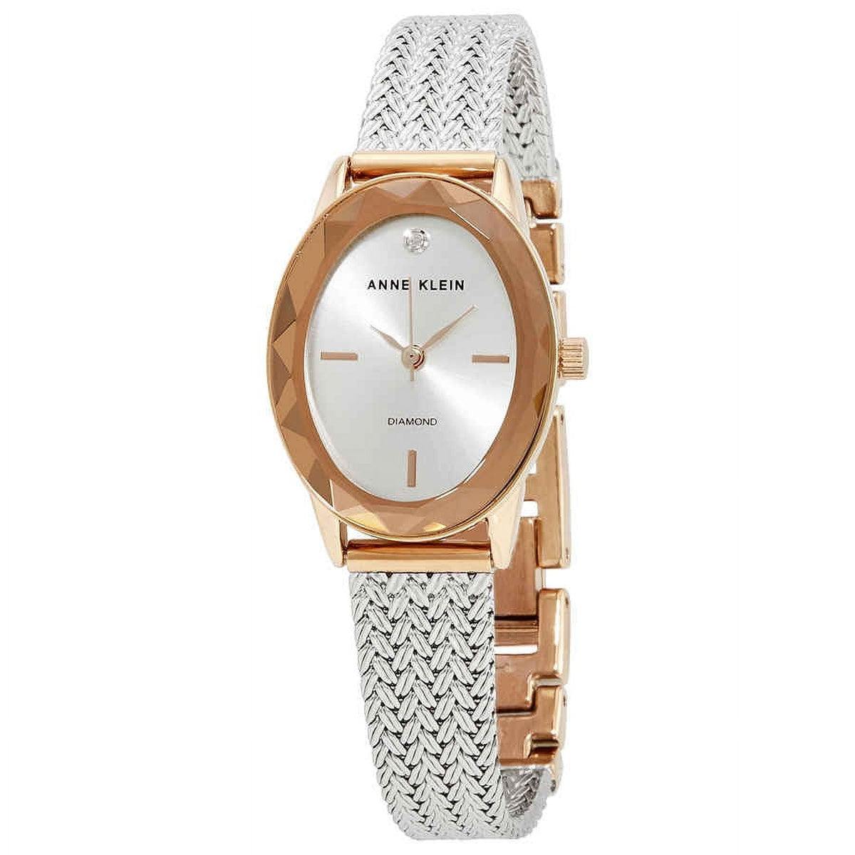 Anne Klein Diamond Collection Women's Silver Bracelet Quartz Watch - AK3499SVRT