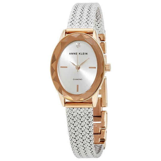 Anne Klein Diamond Collection Women's Silver Bracelet Quartz Watch - AK3499SVRT