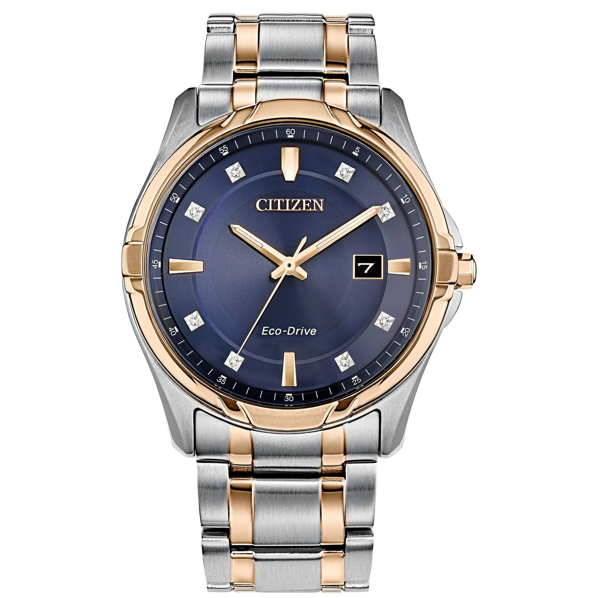 Citizen Corso Men's Two-tone/Silver and Rose Gold-tone Bracelet Quartz Watch - BM7506-54L