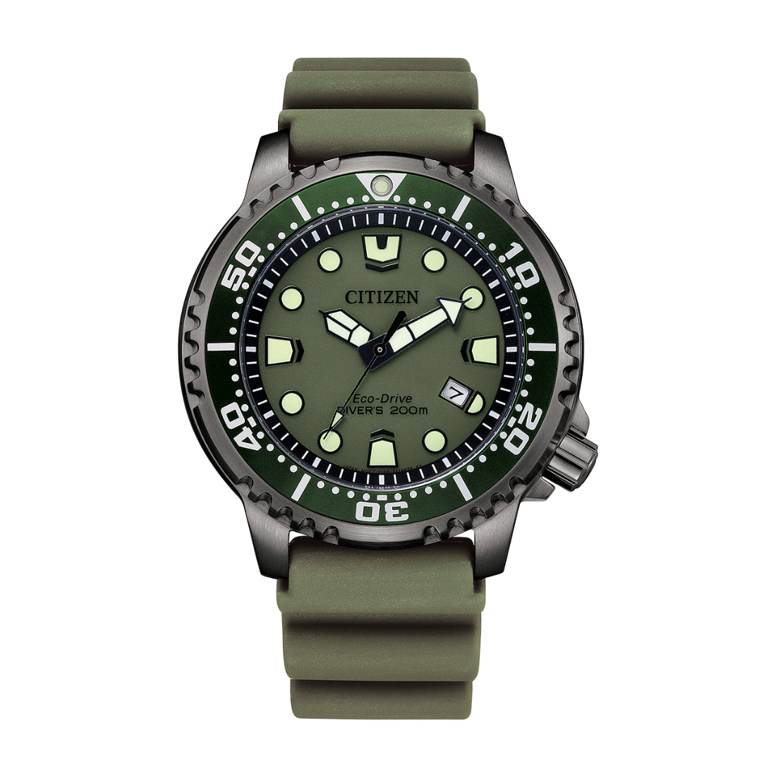 Citizen Promaster Marine Men's Green Strap Quartz Watch - BN0157-11X