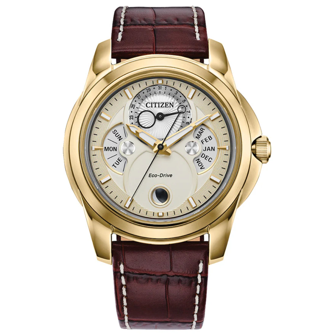 Citizen Calendrier Collection Men's Brown Strap Quartz Watch - BU0082-06P