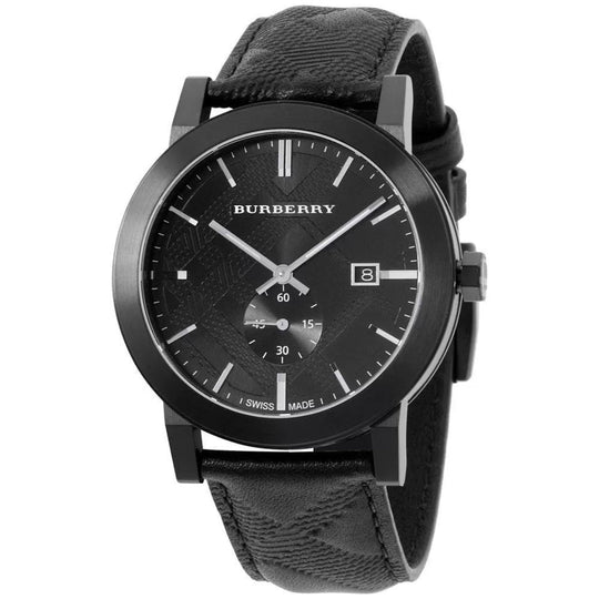 Burberry Unisex BU9906 Black Leather Watch