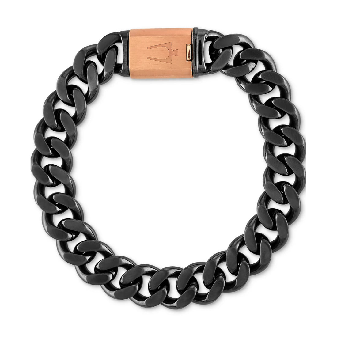 Bulova Steel Curb Chain Ip Gold& Clasp Ip Gun