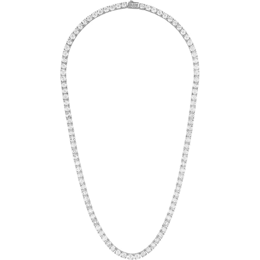 Bulova Jewelry - Black Rhodium-Plated Sterling Silver Tennis Necklace with 5mm White Topaz Tennis Necklace