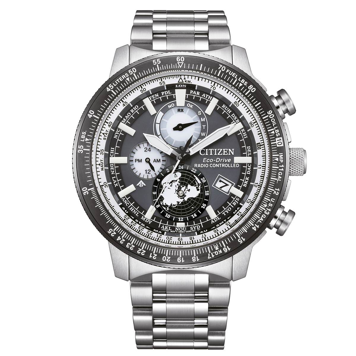 Citizen Promaster Geo Trekker Men's Silver-tone Bracelet Quartz Watch - BY3006-53H