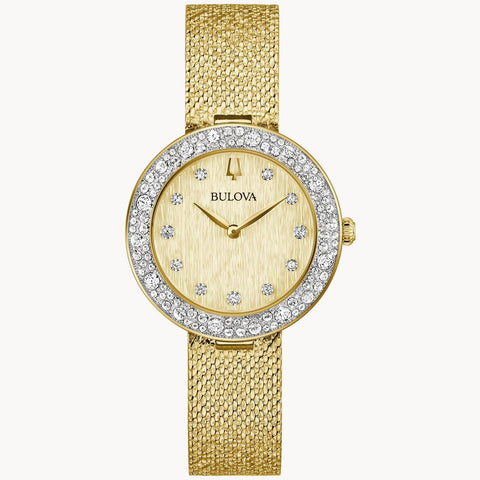 Bulova Crsystal Women's Gold-tone Bracelet Quartz Watch - 98L321