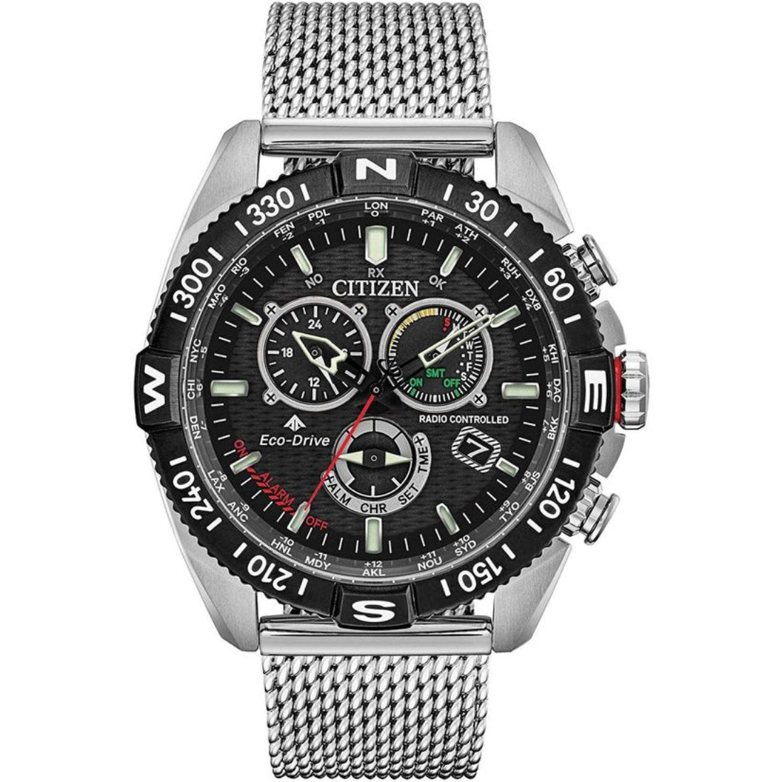 Citizen Promaster Air A-T / Promaster Sky Series Men's Silver-tone Bracelet Quartz Watch - CB5840-59E