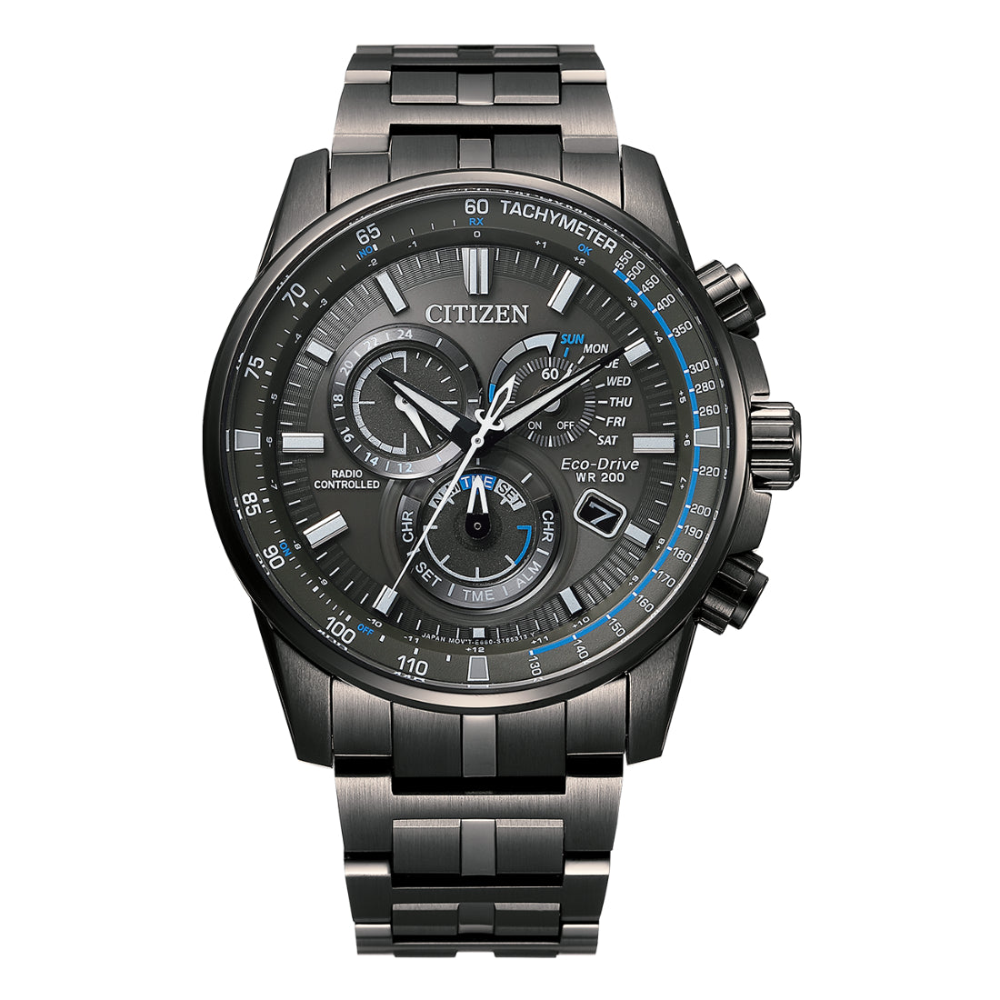 Citizen PCAT (Perpetual Calendar Atomic Timekeeping) Men's Gray Bracelet Quartz Watch - CB5887-55H