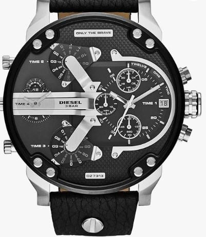 DZ7313 MR. DADDY 2.0 Man: Black Leather Strap Watch 57mm