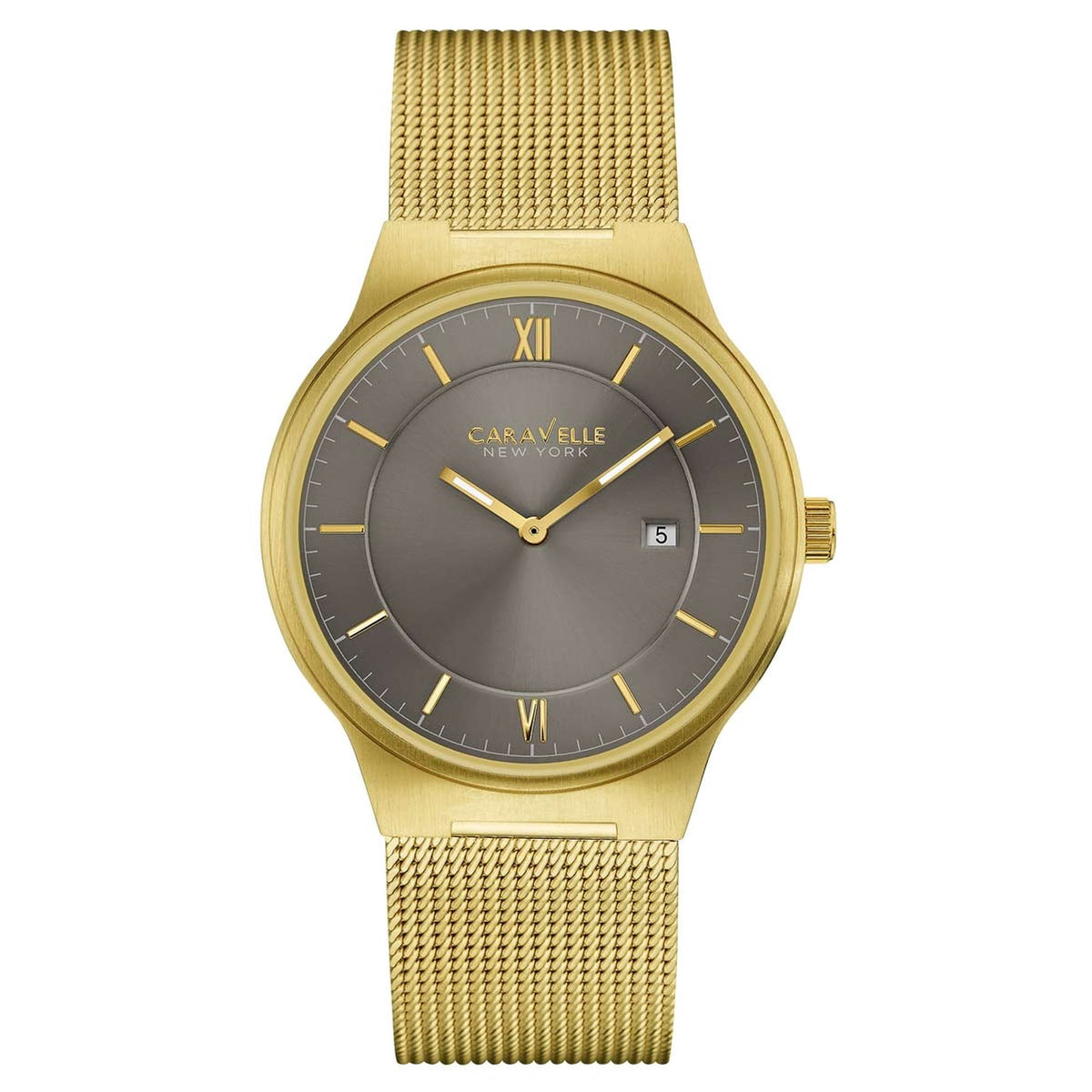 Caravelle New York by Bulova Men's Yellow Gold-tone Bracelet Quartz Watch - 44B110