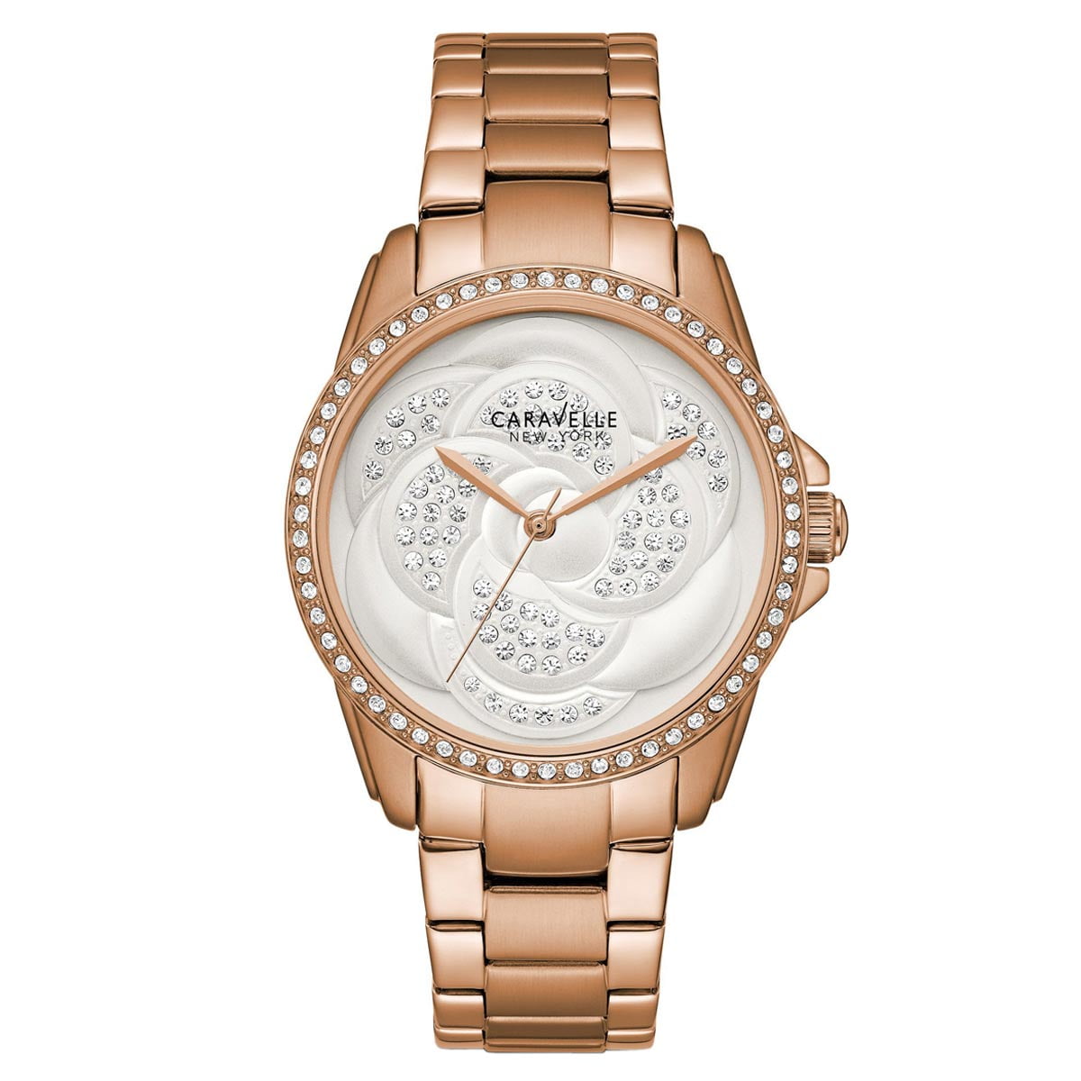 Bulova Caravelle New York Women's Rose Gold-tone Bracelet Quartz Watch - 44L233