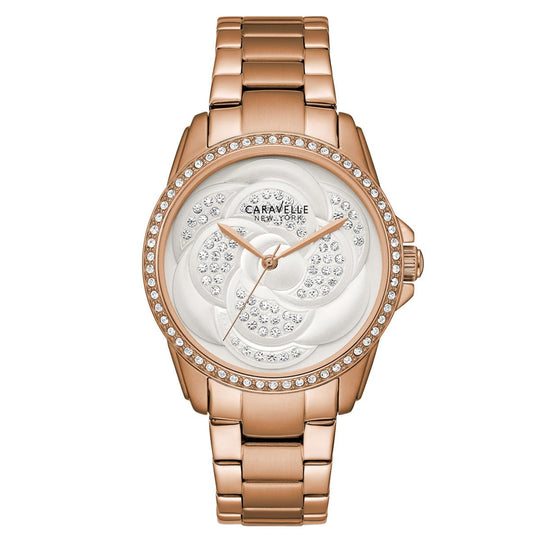Bulova Caravelle New York Women's Rose Gold-tone Bracelet Quartz Watch - 44L233