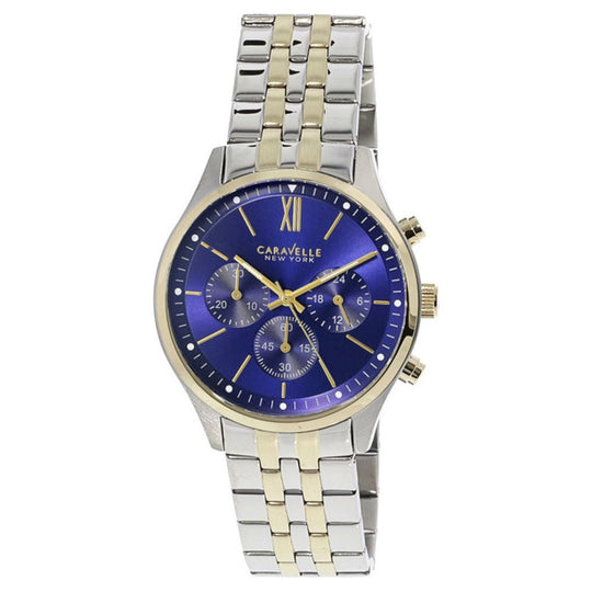 Caravelle Dress Chrono Men's Two-tone/Silver and Gold Bracelet Quartz Watch - 45A131