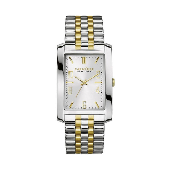Caravelle New York by Bulova Men's Two-tone/Silver and Yellow Gold-tone Bracelet Quartz Watch - 45A123