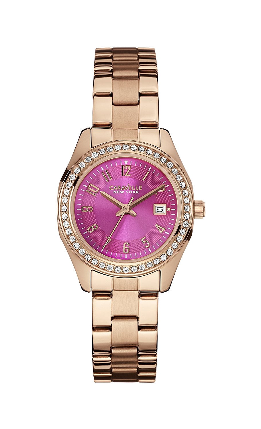 Bulova Caravelle New York Ladies Women's Rose Gold-tone Bracelet Quartz Watch - 44M105