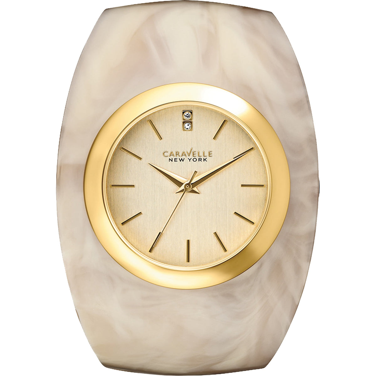 Caravelle New York by Bulova Women's Beige Bangle Bracelet Quartz Watch - 44L135