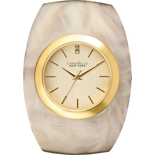 Caravelle New York by Bulova Women's Beige Bangle Bracelet Quartz Watch - 44L135