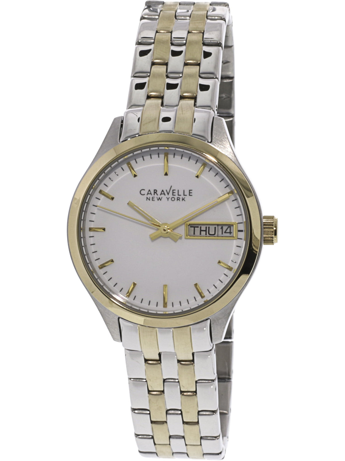 Bulova Caravelle by Bulova Women's Two-tone/Silver and Gold-tone Bracelet Quartz Watch - 45N102