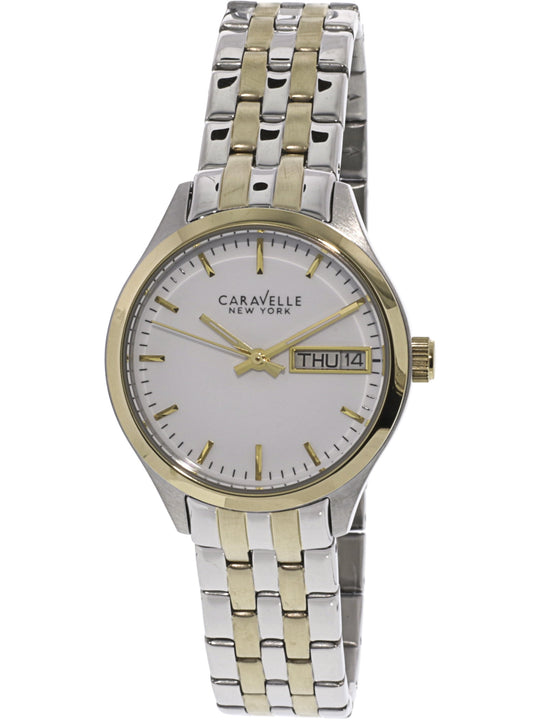 Bulova Caravelle by Bulova Women's Two-tone/Silver and Gold-tone Bracelet Quartz Watch - 45N102