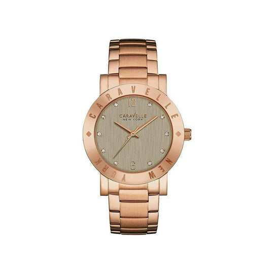 Caravelle Fashion Collection Women's Rose Gold-tone Bracelet Quartz Watch - 44L203