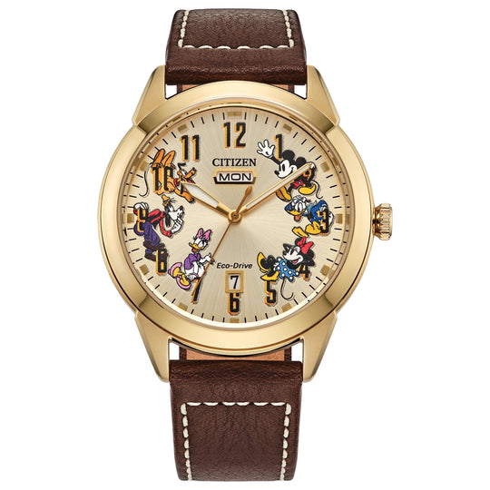 Citizen Disney Mickey Mouse & Friends Men's Brown Strap Quartz Watch - AW0093-04W