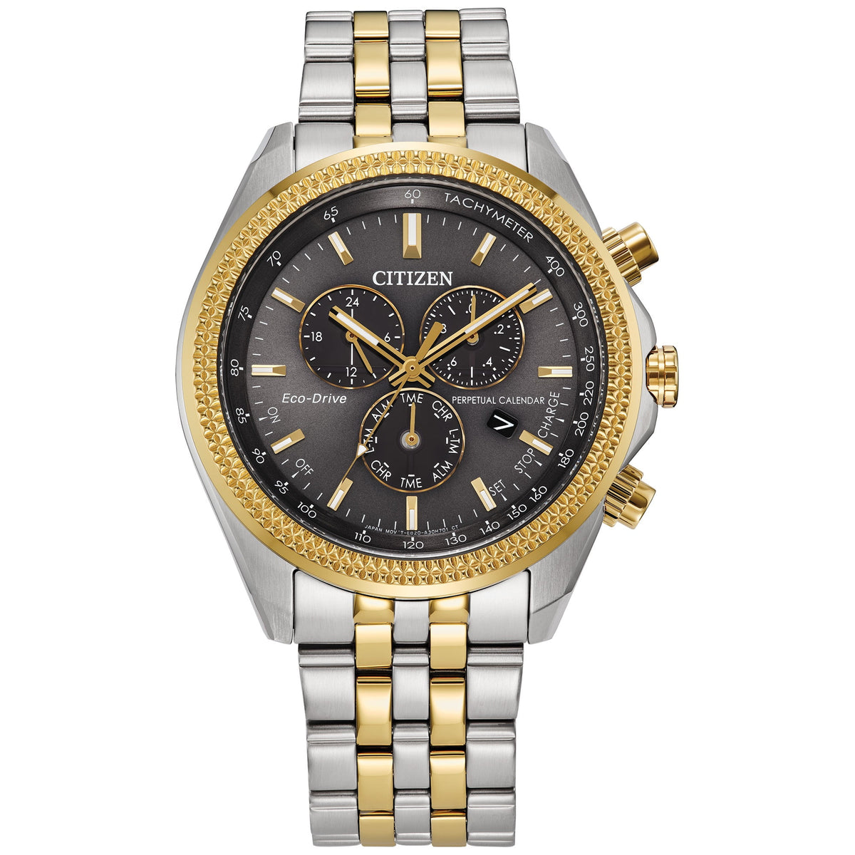Citizen Eco-Drive Classic Chronograph Men's Gold-Silver Two tone Bracelet Quartz Watch - BL5564-55H