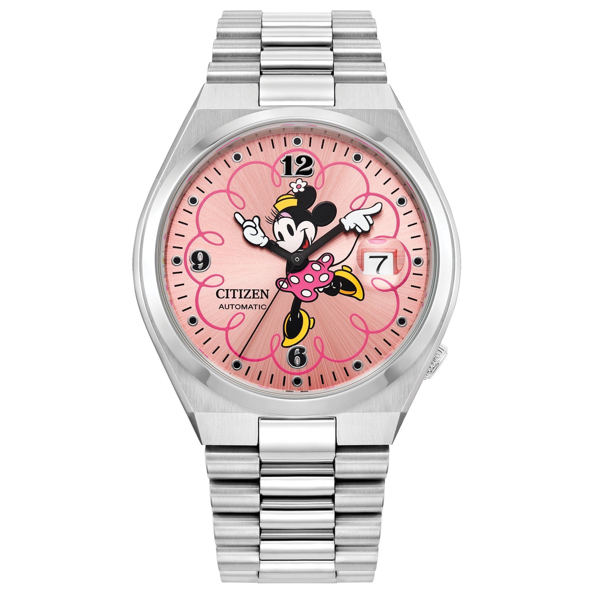 Citizen TSUYOSA Minnie Mouse Disney Automatic Unisex Silver-tone Bracelet Quartz Watch - NJ0156-50W